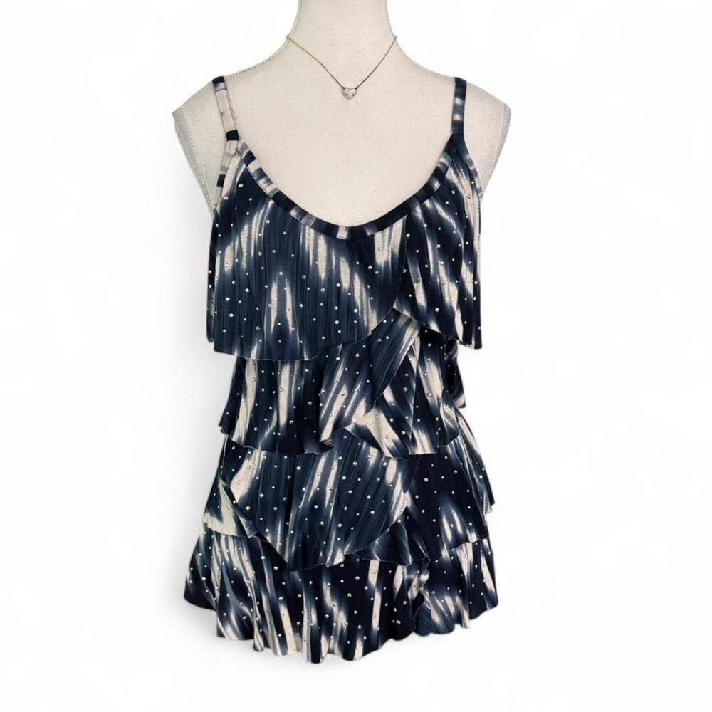 INC Early 2000s Tiered Fairy Core Mcbling So Core Tank Top Tropical Tank Size S